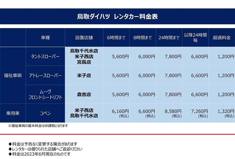 料金表